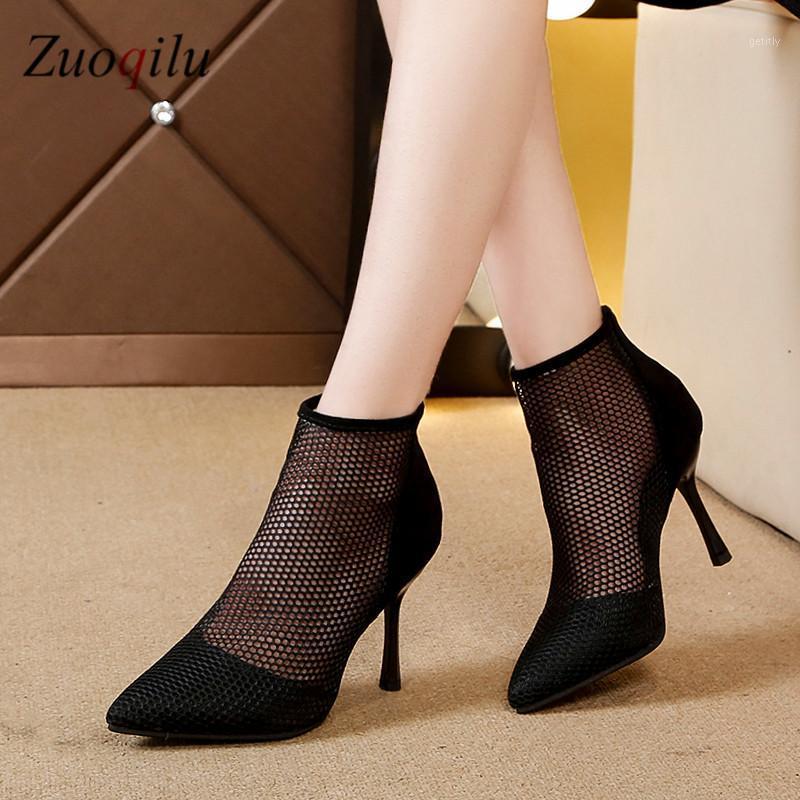 

Sexy Lace mesh high heels shoes female pumps women shoes high heel women wedding black gauze mujer1
