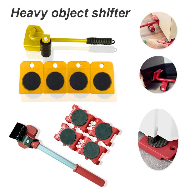 

Hand Tool Set Furniture Moving Transport Set 4 Mover Roller+1 Wheel Bar Furniture Transport Lifter Heavy Stuffs Moving Home
