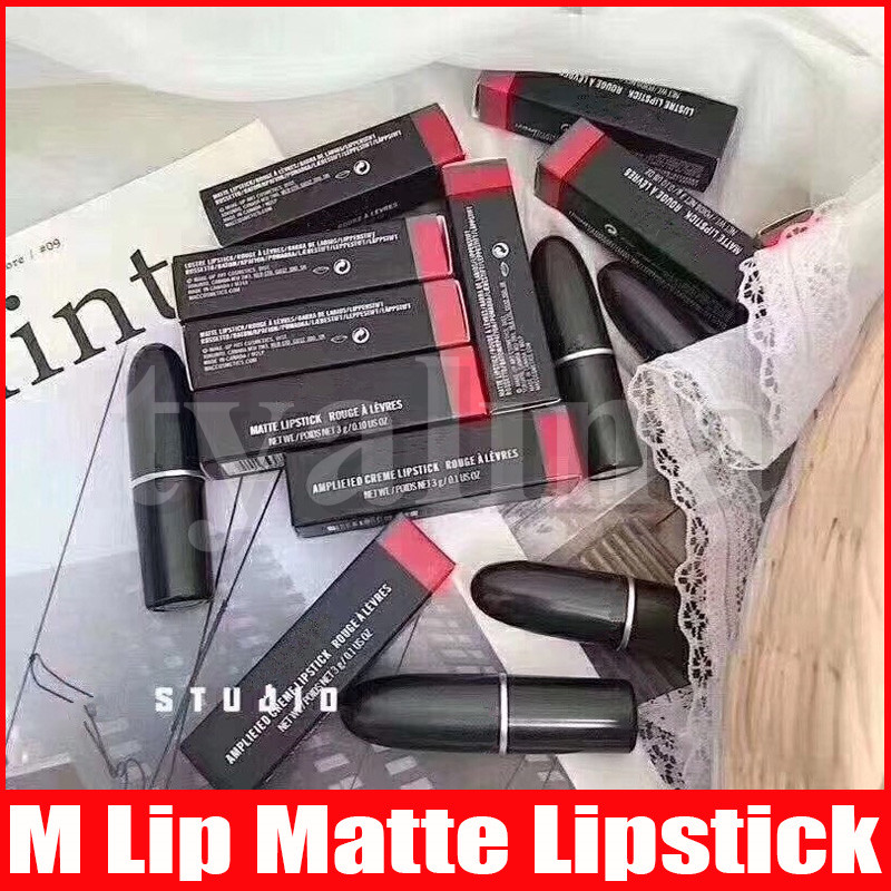

M Lip Makeup Matte Lipstick Luster Retro Lipsticks Frost Sexy Matte Lip Sticks 3g 13 colors lipsticks with English Name