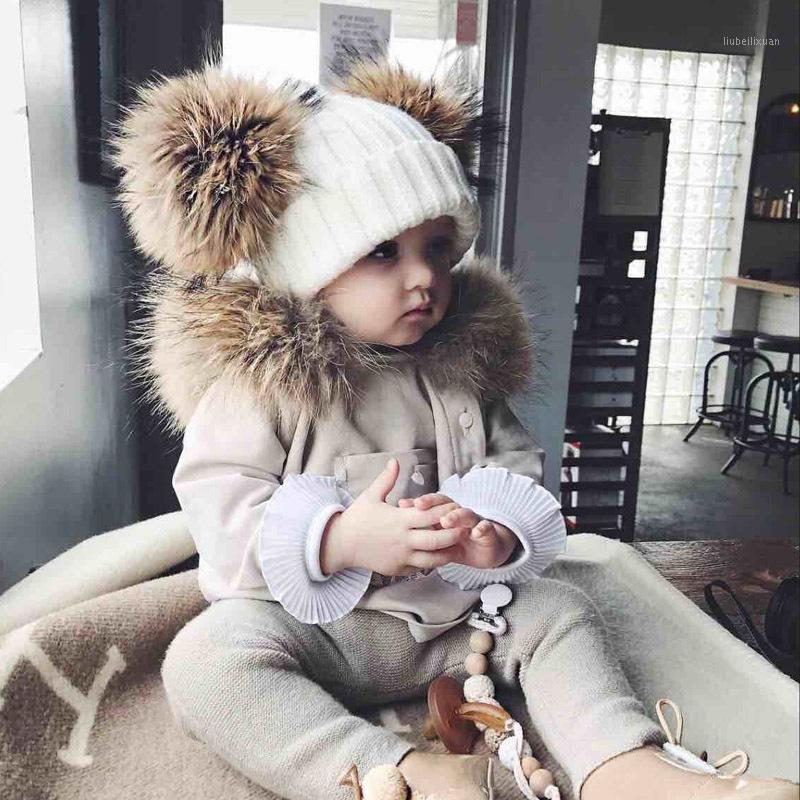 

BalleenShiny Baby Cute Pompons Hats Knitted Solid Winter Cap Fur Balls Woolen Beanies Elastic Hat For Boys&Girls Gifts1, White