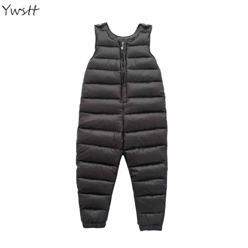 

YWSTT Children'S Down Jacket Pants Baby Boys Outside Crotch Strap Winter Girls Kids Trousers Thick Down Vest Windproof 211224, Pink