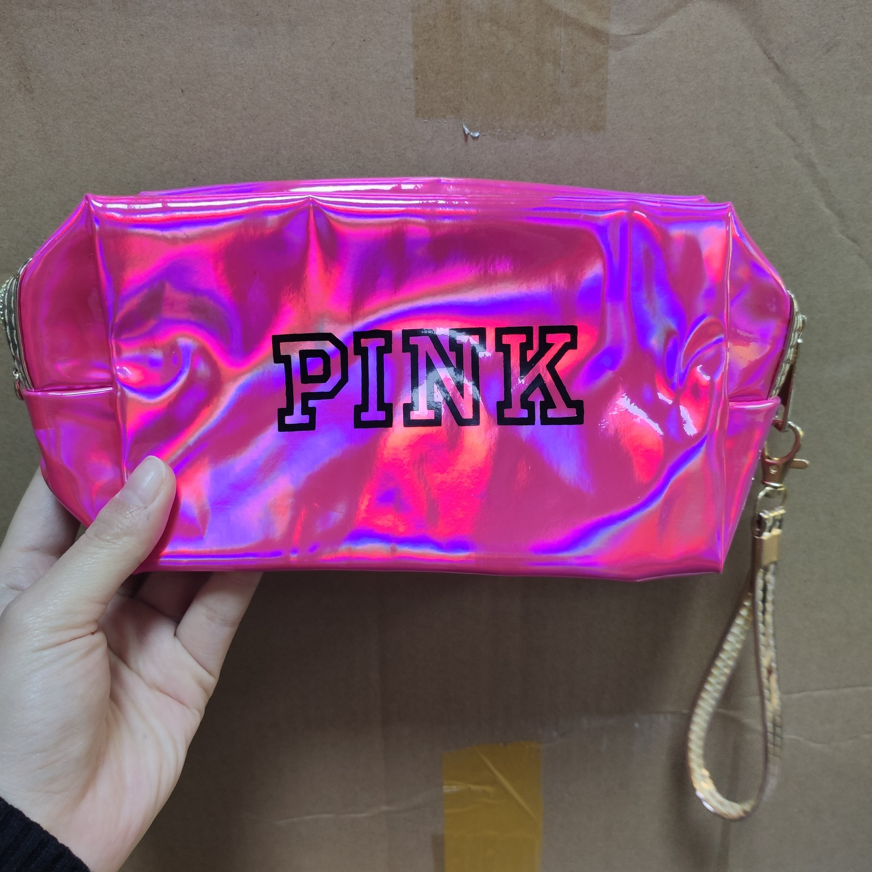 

ePacket Free shipping New Makeup Bags Pink Laser 5 colors Cosmetic Bag Waterproof Makeup Bags Women Laser Flash Diamond Leather Bags