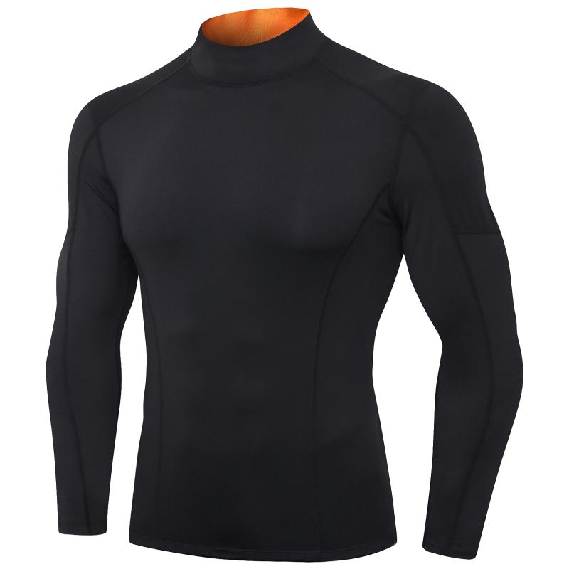 

Quick Dry Compression Shirt Fitness Gym Running Shirt Men Long Sleeve Man T-shirt Bodybuilding Sport Gym Male Rashguard, Black