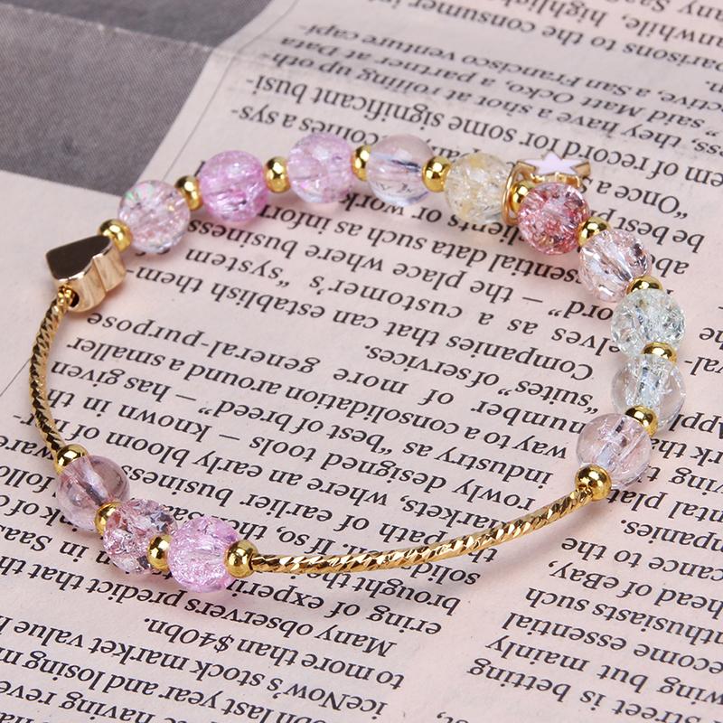 

Love Heart-shaped Peach Austria Crystal Zircon Ladies Bracelet Jewelry Accessories Fantastic Wristlet Trinket
