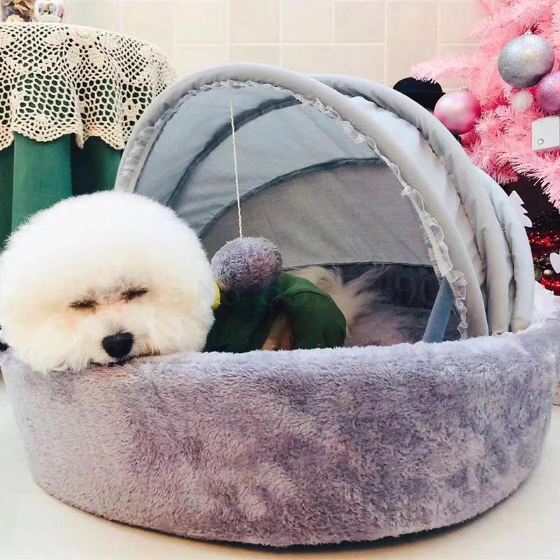 

1000 Net red cat nest winter warm cat semi-closed bed dog nest plus velvet cradle bed removable and washable four seasons