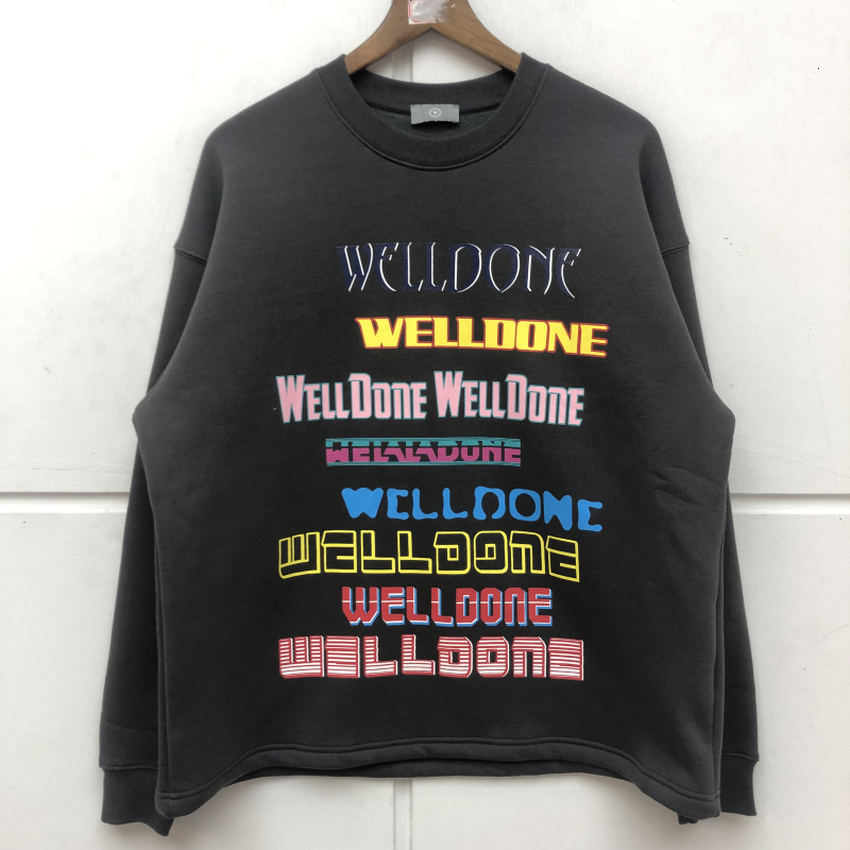 

2021 New Fw We11done Sweatshirts Men Women Kanye West Crewneck Streetwear 20ox