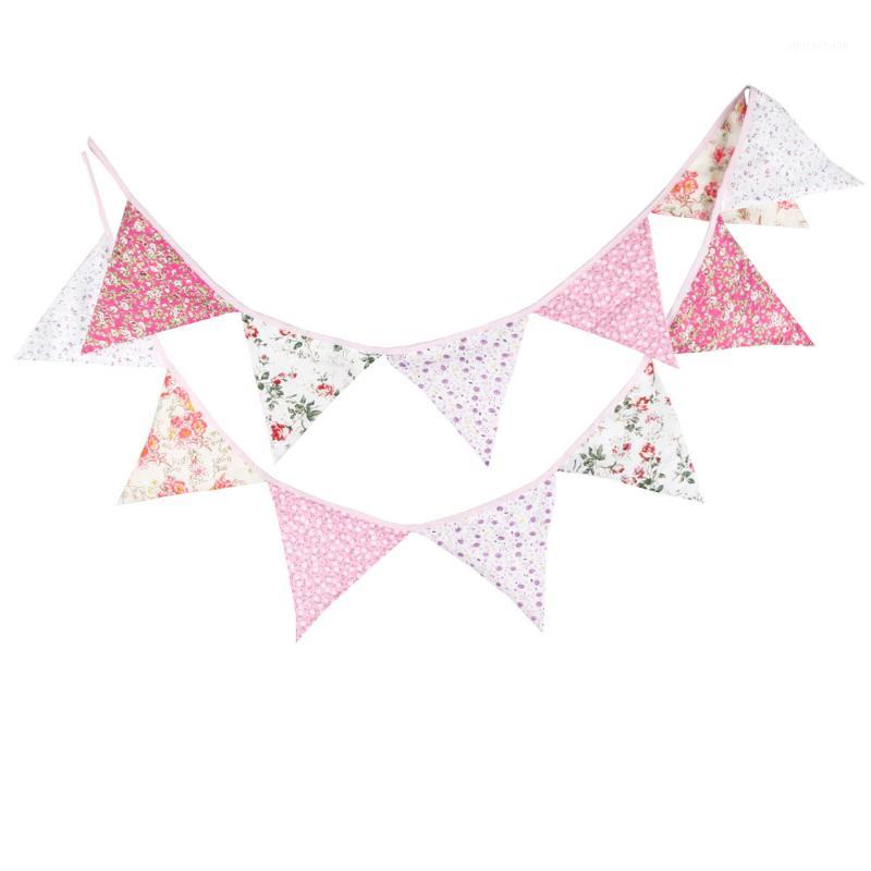 

Wholesale-Wedding Decoration 3.2m 12 Flags Handmade Fabric Bunting Pennant Party Decoration Banner Garden Decoration Party Supplies1