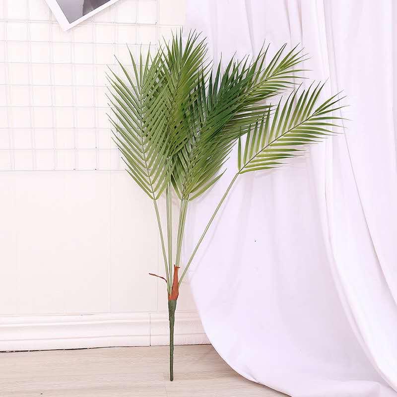 

80cm8 Fork large Artificial Palm Tree Green Tropical Plant Plastic Monstera Leaf Indoor Potted Garden Living Room Christmas Deco, 80 cm 7 fork