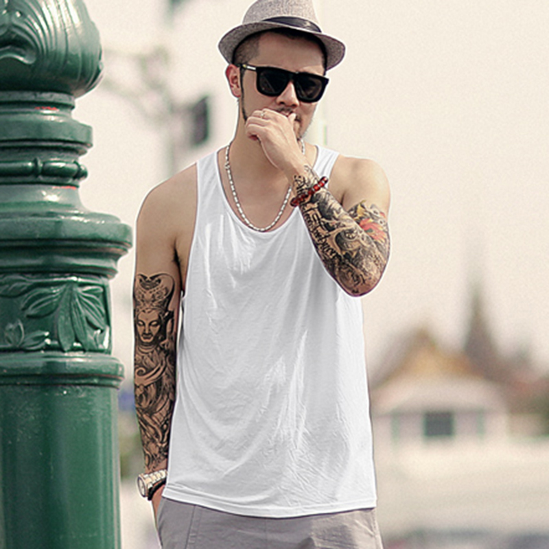 

2021 The New Hip Hop Releases Top of the Muskrat Mercerized Cotton Settlement Man Vest Tank Tops Casual Clothes Undershirt T636 V473, White