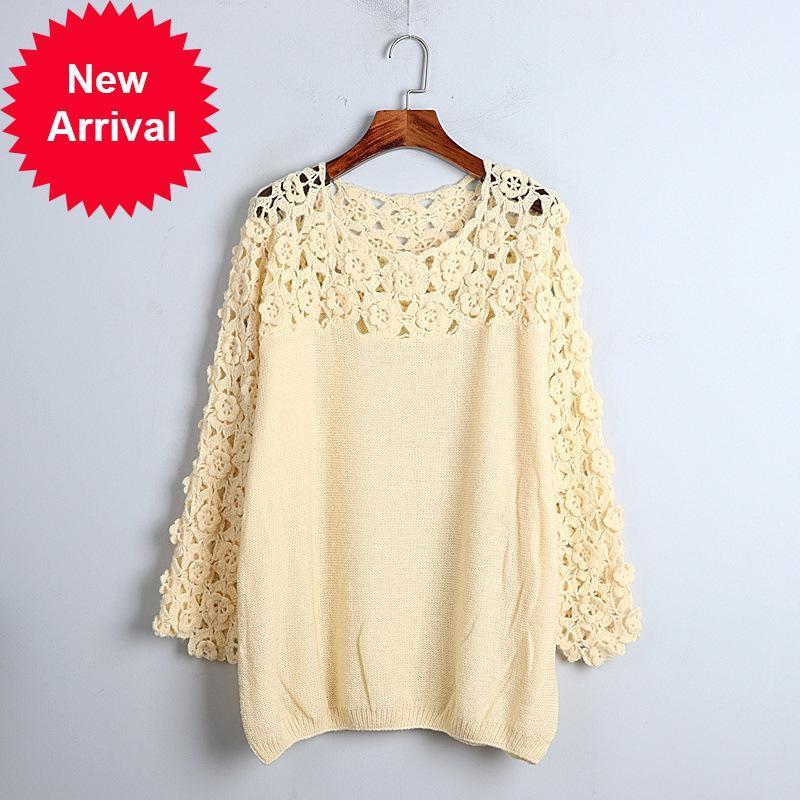 

New Runway 2021 Sexy Feminino Camisola Feminina Inverno Casual Tridimensional Flores Soltas Oversize Manga Comprida Pulver Roupas ZB8T, Black