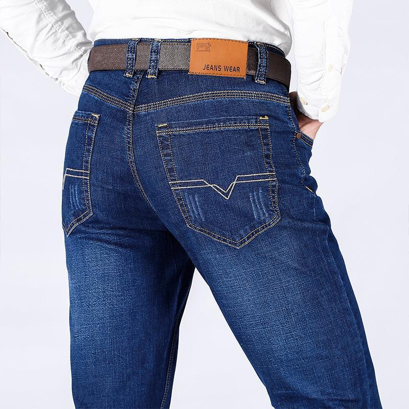 

Men's Fashion Trend Straight Denim Pants Slim Casual Jean Skinny Trousers Jeans, Black