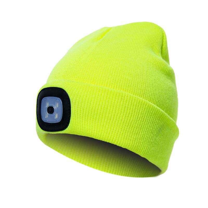 

Unisex Knitted Hat with LED Light Rechargeable Warm Hat Glowing Knitted Beanie Knitting Cap Warm Outdoor Hiking knit