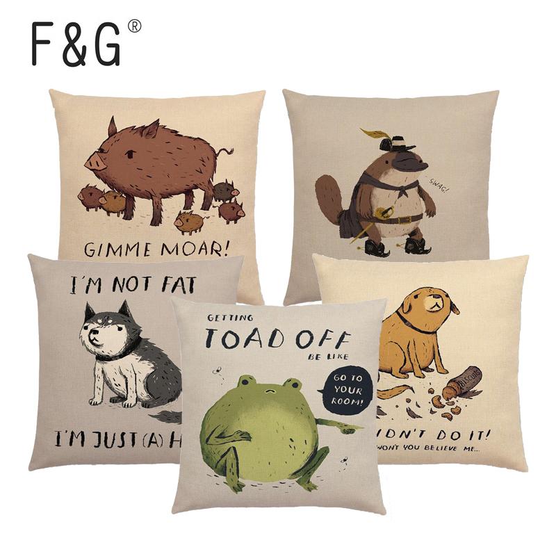 

Magical Animal Cushion Cover Fairy Tale Bear Sea Elephant Wild Boar Bird Dog Car Sofa Home Decoration Throw Pillow Cover, 10