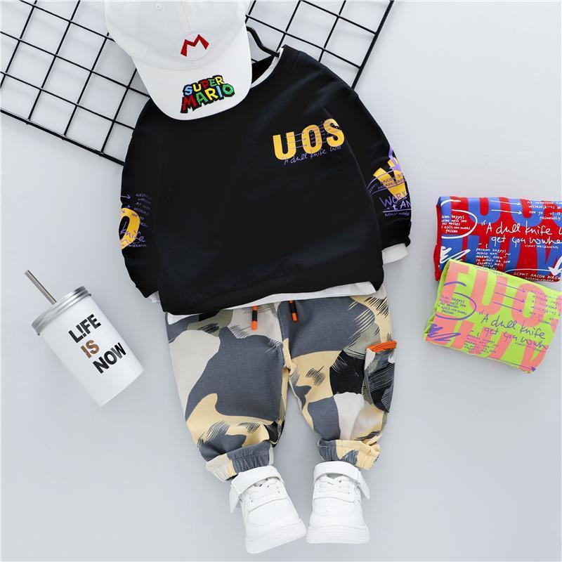 

HYLKIDHUOSE Baby Girls Boys Clothing Sets 2020 Autumn T Shirt Camouflage Pants Inafnt Newborn Clothes Kids Children Clothes1, Black