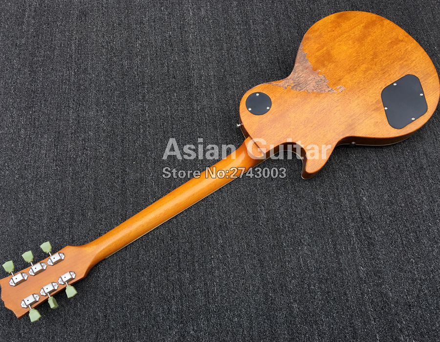 

Heavy Relic 1959 Gold Top Goldtop Electric Guitar One Piece Mahogany Body & Neck, Humbucker Pickups, Tuilp Tuners, Chibson China Music Instrument