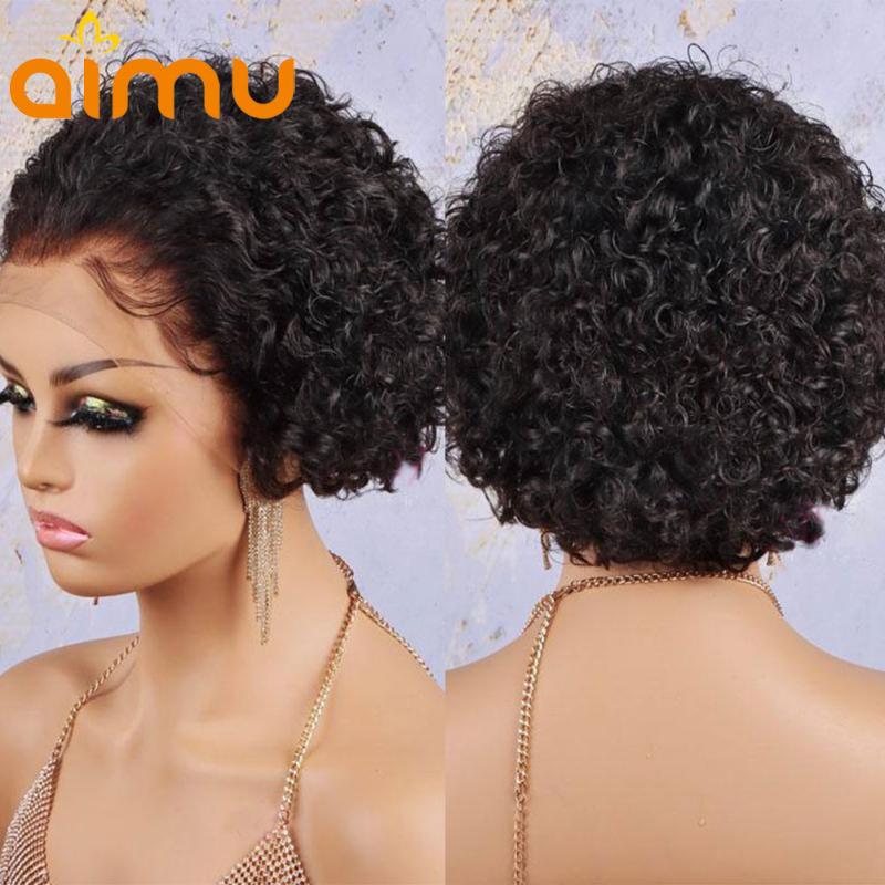 

Glueless Pixie Cut Wig Short Curly Bob Wig 13x4 Lace Front Human Hair Wigs 4x4 Closure Pre Plucked Bleached Knots Remy Hair