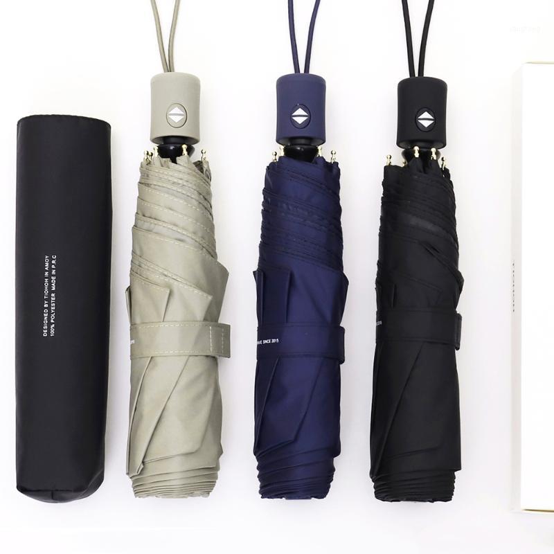 

Automatic Umbrella Rain Women Parasol Umbrella Corporation Gift Men Cancan Simple Color Folding Sun Protection XX5041, Khaki green