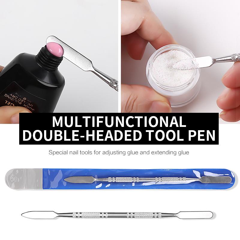 

1PC Dual Ended Nail Art Acrylic UV Gel Extension Builder Pen UV Gel Remover Spatula Stick Manicure Tool TXTB1