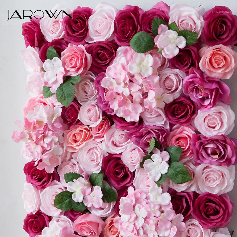 

JAROWN Silk Rose Hydrangea Flower Wall Flores Romantic Wedding Backdrop Decorations Shop Window Decor Home Party Decorative1