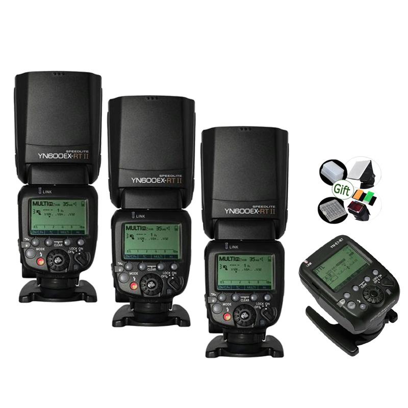 

Free DHL 3x YONGNUO Speedlite YN600EX-RT II + YN-E3-RT Transmitter GN60L 2.4G 1/8000s Flash for DSLR 600EX-RT ST-E3-RT