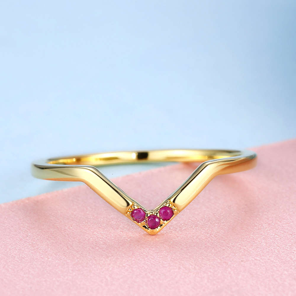 

Luxurys Designers Fashion Jz317 women's gold plated women's ring simple cold wind diamond V-shaped strip ring