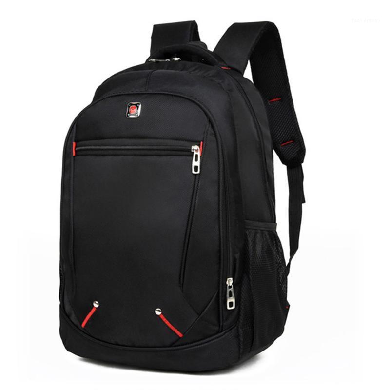 

MYTL Casual Solid Color Material Oxford Man's Backpack Multi-functional Large-capacity Student Schoolbag Simple Bag1, Black