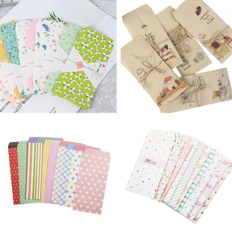 

30packs/lot Kawaii Plants Candy colors Striped love Diverse Paper Envelope Stationery Prize Writing Office Envelope Letter Paper1