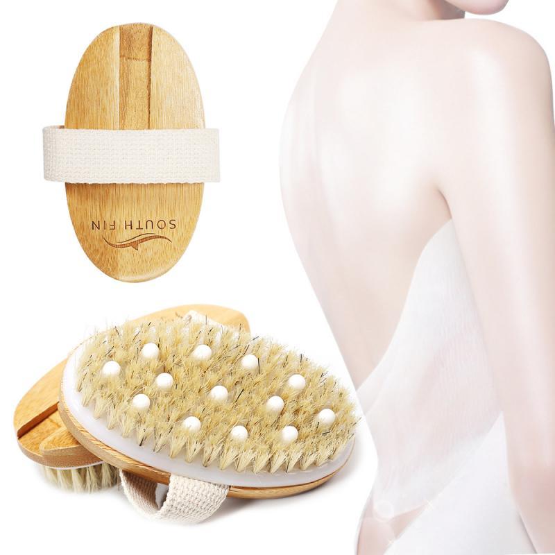 

Wooden Oval Bath Shower Bristle Brush SPA Body Brush Skin Body Massager Dry Skin Soft Natural Bristle The