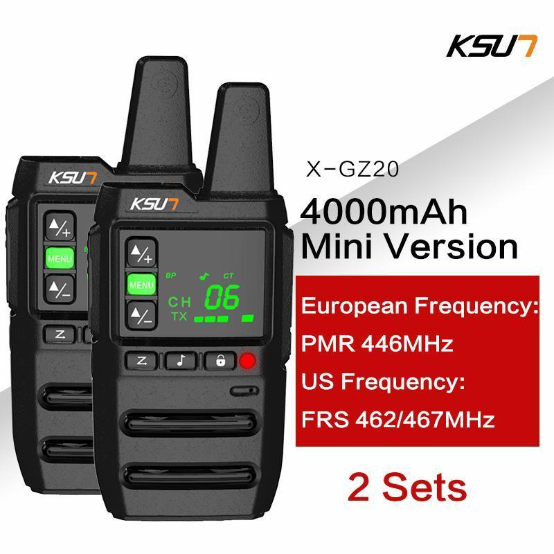 

KSUN 2pcs X-GZ20 FRS UHF462-467MHz PMR 446MHz Hunting Ham Radios License-Free Radio Walkie Talkie 1 Two Way Radio USB Charger 121
