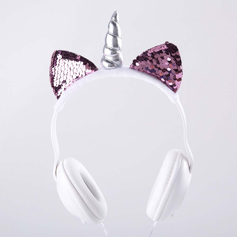 

JINSERTA Cute Cat Ear Headphone Unicorns 3.5MM Wired Kids Headphones Earphone Gaming Headset for Adult Children Birthday Gifts