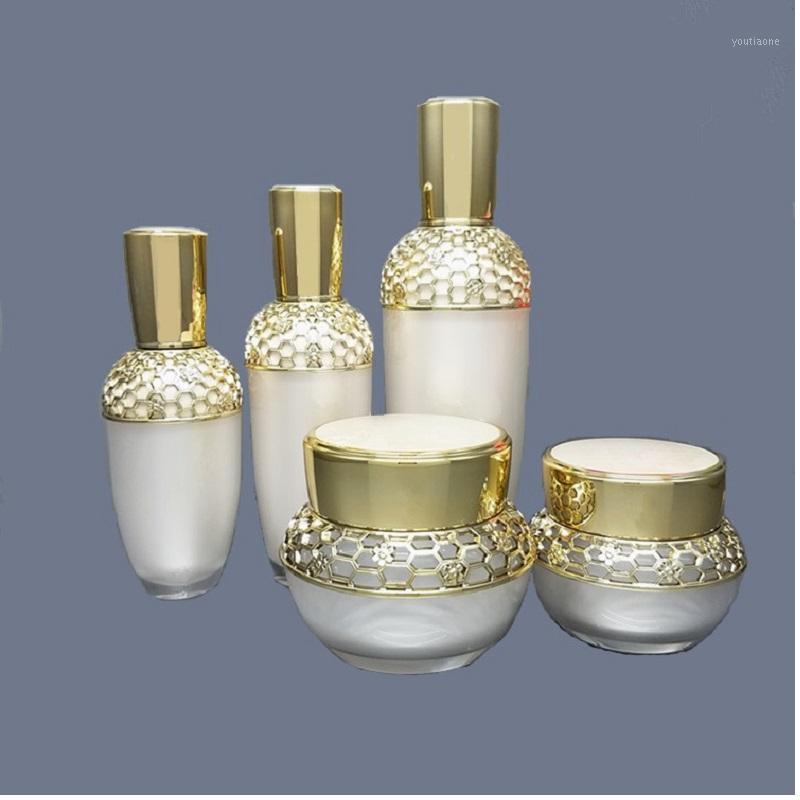 

10Pcs/Lot Acrylic Airless Bottle Vacuum Cream Jar Cosmetic Packaging Container Spray Bottle Pearl White 30g 50g 30ml 60ml 120ml1