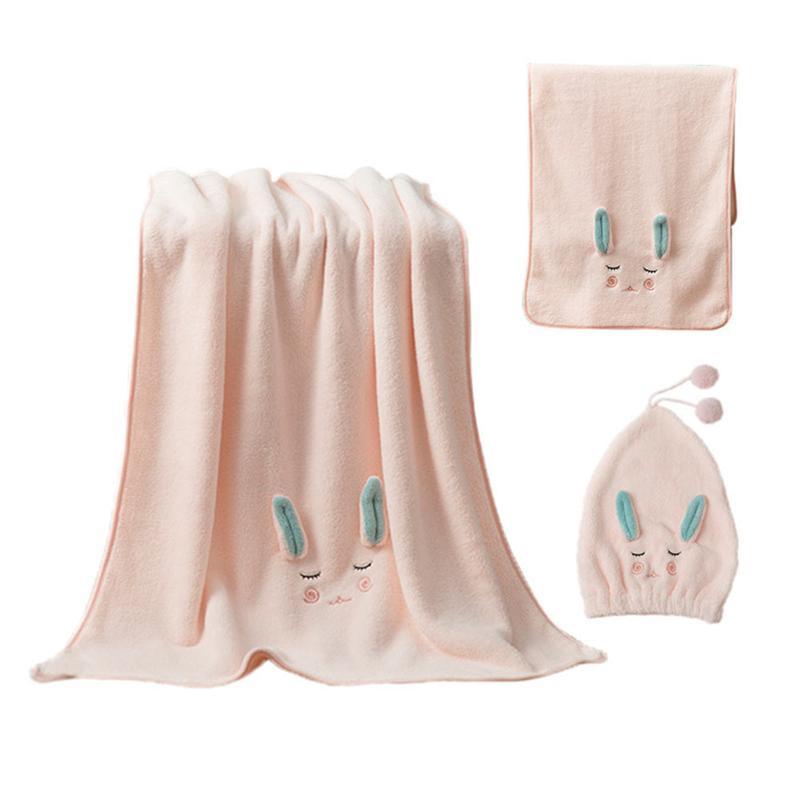 

1 Set Soft Wearable Practical Comfortable Bathrobe Bath Towel Bath Hat Clothing, Crown