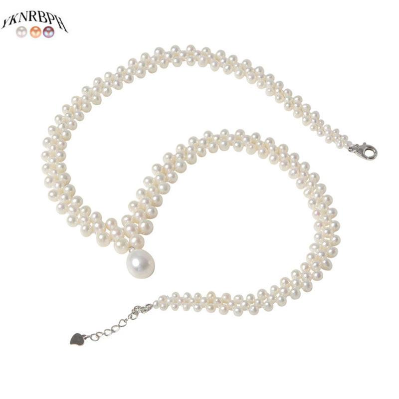 

YKNRBPK Women's S925 Pearl Necklace Beautiful fIne Jewelry Sent Girls P0arty Gift