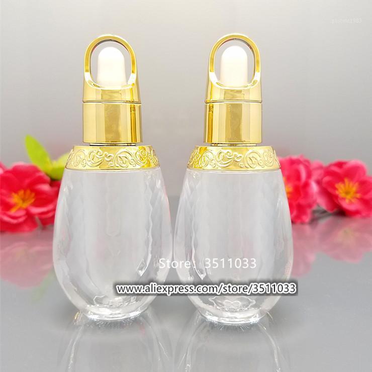 

10ml Luxury Clear Bottle Tattoo Essence Oil Bottle Transparent Acrylic Cosmetic Gold Dropper Essence Oil Container 10pcs 20pcs1