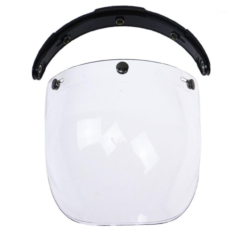 

3-Snap Button Bubble Visor Flip Up Wind Face Shield Lens For Motorcycle Motorcycle Helmet Wind Shield Bonanza1, Yellow