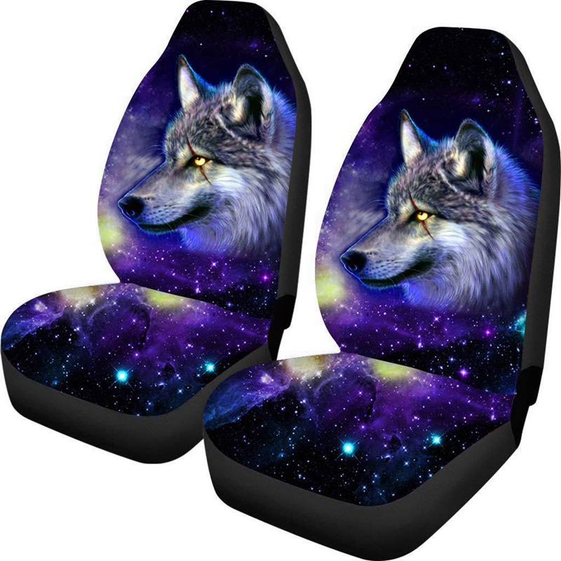 

new Universal Car Seat Cover scar wolf printing 9pcs Full Seat Covers Fittings Sedans Auto Interior Car Accessories Car Care Seat Protector