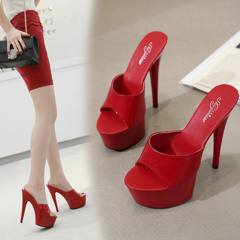 

New Summer 2021 Fashion Design 15 in Super High Heels Crutches Shoes Sexy Open Toed Sandals Stripper Stilettos Club FFUK, Purple