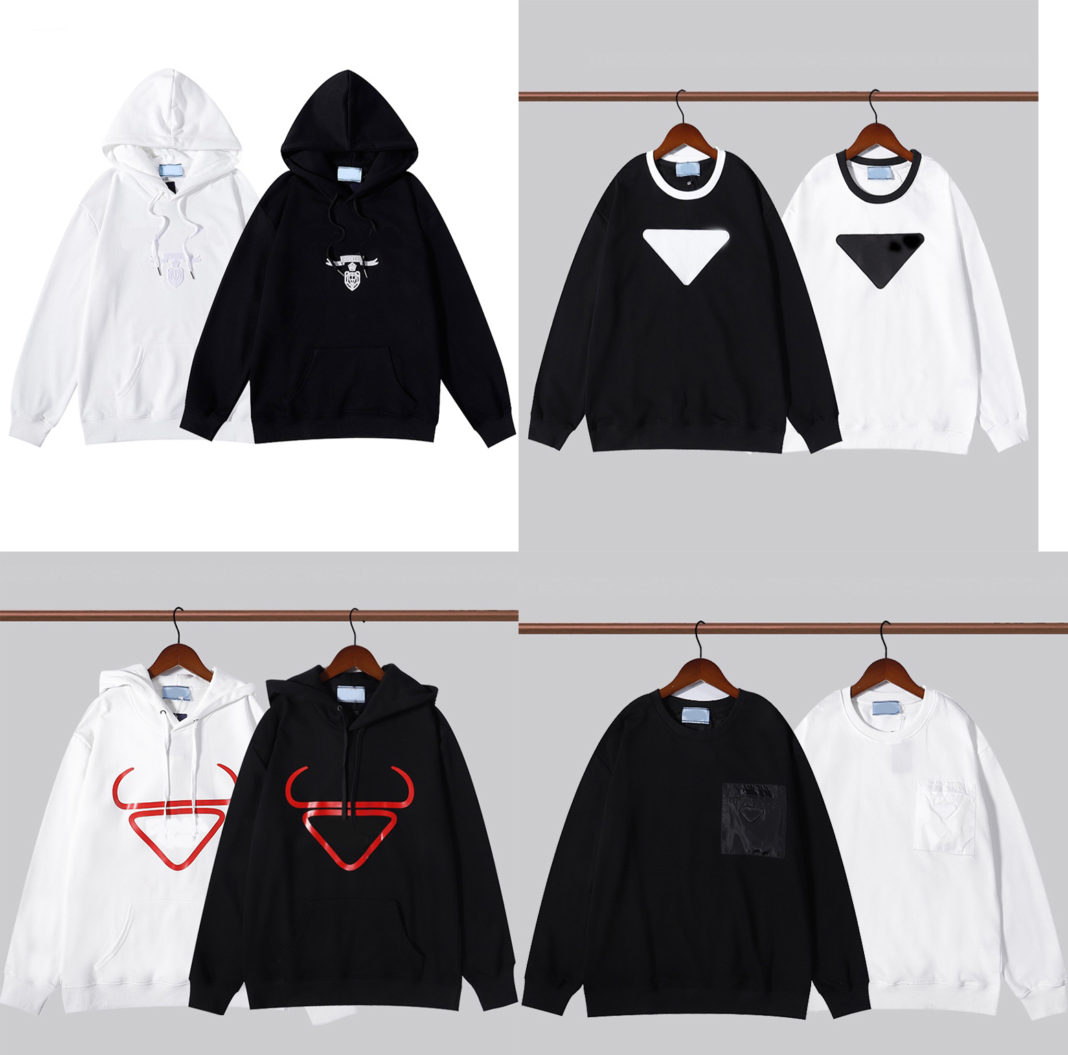 

designer P Home mens Hoodies Couples Triangle Logo Print Sweatshirts size M-XXL, Supplement (not shipped separately)