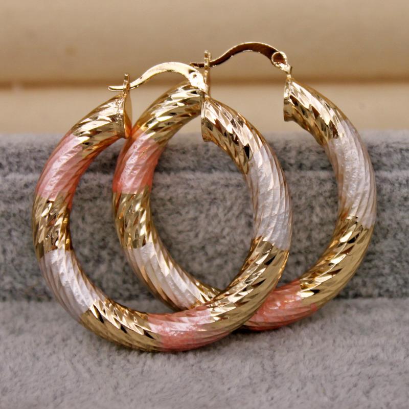 

Bohemia Trendy Eardrop Round Gold Earring Hoop Earrings For Women Girls Fashion Jewelry Accessories Wedding Party Daily Gift