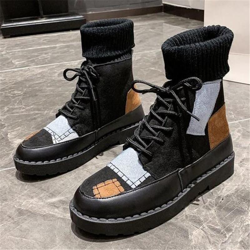 

Women's boots 2021 new winter flat heel square high-top riding boots womens fashion woolen women snow women shoes Platform, 3071a-03