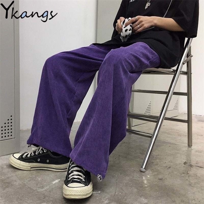 

Drawstring Purple Wide Leg Pants Baggy Women High Waist Pants Harajuku Korean Fashion Trouser Women Streetwear Hip Hop Joggers 201109