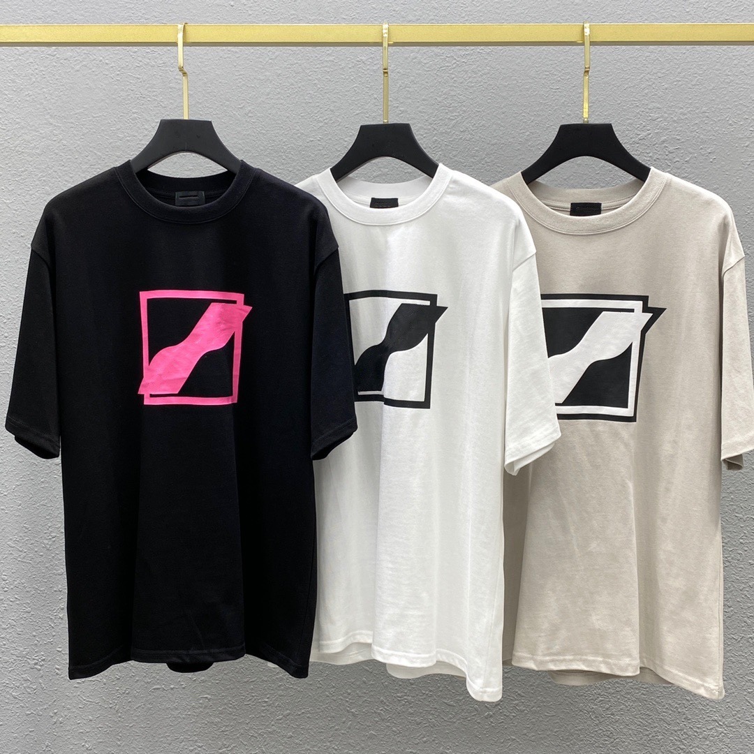 

Color printed short sleeve Unisex top 2021 new round neck loose couple T-shirt fashion T-shirt, Black