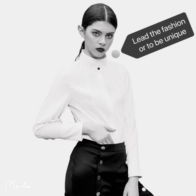 

2021 New Spring Autumn original design sleeve long sleek white fashion office lady female shirt streetwear vintage blouse MLG4