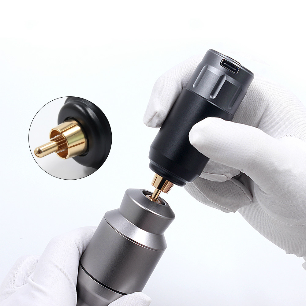 

Portable Tattoo Machine Kit Quiet 6w Coreless Motor RCA Rotary Tattoo Pen with Wireless Tattoo power supply