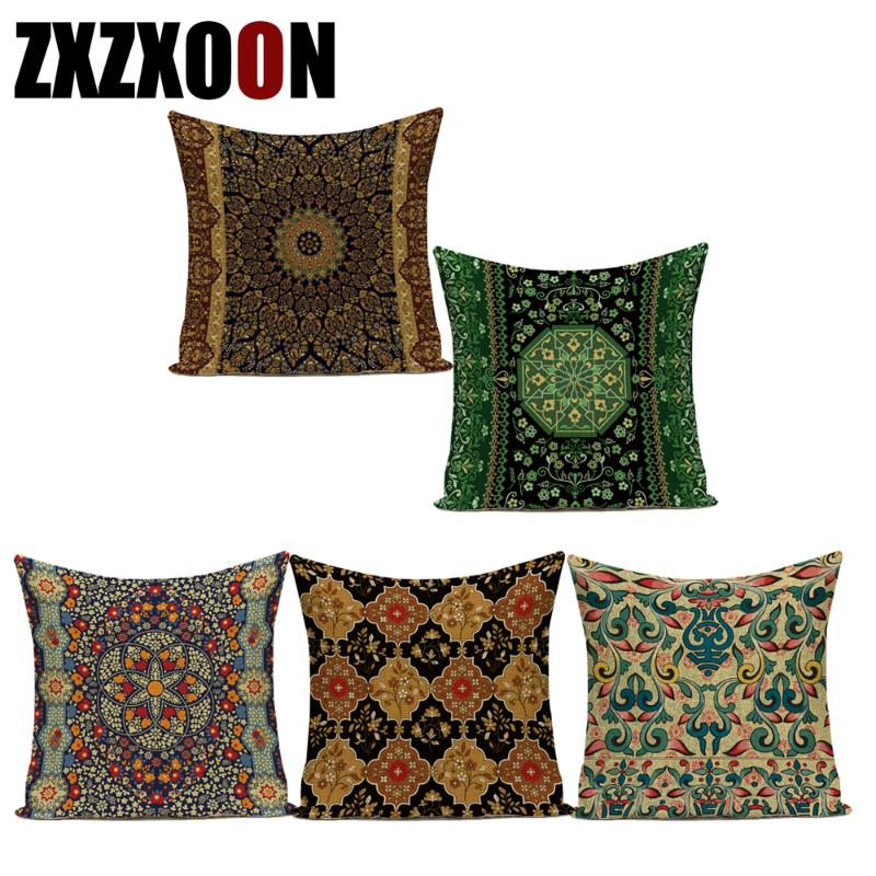 

Middle East Boho Mandala Geometric Flower Cojines Decorativos Para Sofa Pillow Cover Decorative Cotton Linen Cushion Cover, 14