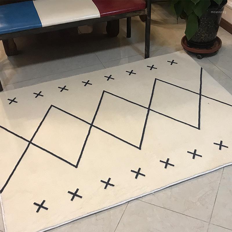 

Nordic Morocco Carpet Livingroom Home Decorative Bedroom Carpet Fluffy Rug Sofa Coffee Table Floor Mat Cloakroom Geometric Rugs1