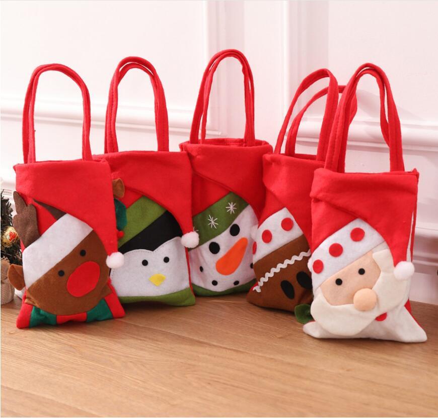 

Cute Candy Christams Felt Bag Lovely Christmas Hanging Snowman Santa Claus Deer Bear Gift Tree Decor Pendant