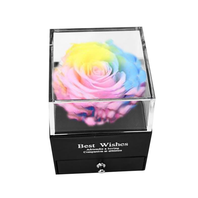 

Real Rose Jewelry Cosmetic Gift Box Handmade Decoration Simulation Ornaments Valentine's Day Weeding Christmas Present Flower, As pic