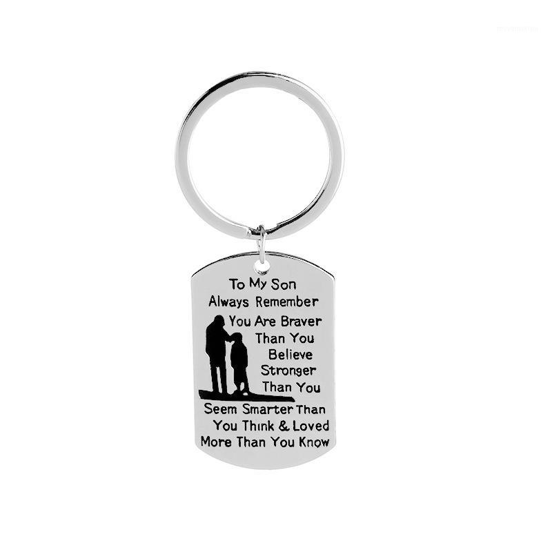 

TO MY SON Alloy Dog Tags Pendant Keychain For Men Boy Jewelry Gifts For Son Boy1