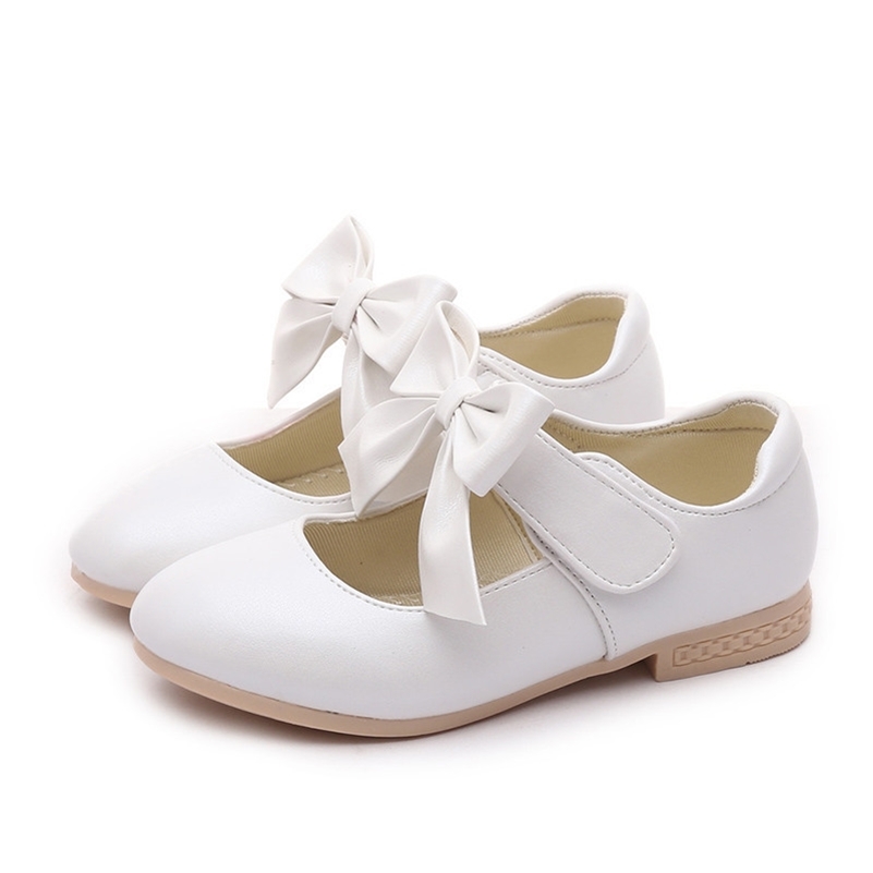 

CUZULLAA Baby Girls Leather Princess Mary Jane Bow Flower Dress Children Casual Kids Low Heeled Dance Shoes 201113, 0542pink